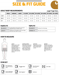 size chart carhartt