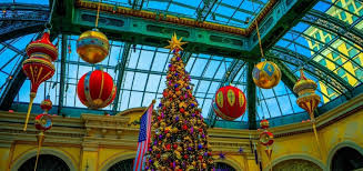 Christmas polar bear display at the bellagio conservatory. Dashing Down The Strip Walking Tour Of The Best Las Vegas Christmas Light Displays Events Attractions Map Included Canyon Tours