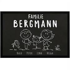 Mit standardmaßen von 40cm x 60cm bis zu 200cm x 150 cm, lassen sich verschiedenste ansprüche umsetzten. Fussmatte Familie Personalisiert Mit Namen 1 2 3 Mehr Kinder Hund Katze Ebay