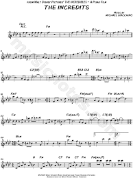 The Incredits From The Incredibles Sheet Music Leadsheet Flute Violin Oboe Or Recorder In F Minor Download Print Sku Mn0127777