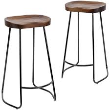Choose from contactless same day delivery, drive up and more. Temple Webster 75cm Vintage Style Elm Wood Barstools With Black Legs