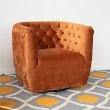 Available in different shapes and materials, find the perfect one for your home. Rose Mid Century Modern Burnt Orange Velvet Swivel Accent Chair Ash4942