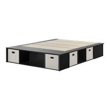 Platform queen, king platform bed, platform bed with storage, platform storage bed, storage platform bed, platform beds with storage, platform. South Shore Flexible Platform Bed With Storage And Baskets Queen 60 Inch Black Oak Buy Online In Bahamas At Bahamas Desertcart Com Productid 38656274