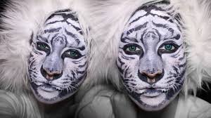 White Tiger Makeup Tutorial How To Face Paint Tiger Face Paints Tiger Makeup Animal Face Paintings