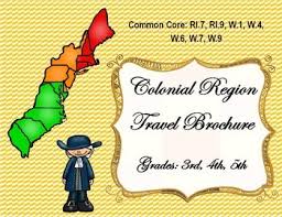 Colonial Region Research And Travel Brochure Project Common Core 3rd 4th 5th Travel Brochure Social Studies Projects Research Skills