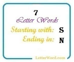 Seven Letter Words Starting With S And Ending In N Letterword Com
