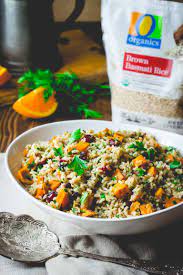 Brown Rice And Sweet Potato Salad Side Dish Weeknight Organic For All Thanksgiving Healthy Seasonal Recipes Salad With Sweet Potato Food Recipes