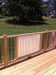 My New Railings Corrugated Metal And Metal Balusters My Husband Is A Genius Corrugated Metal Fence Landscape Timbers Front Yard Fence