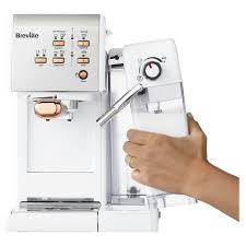 There is something unique going on with the dinamica's brewing process: Breville One Touch Coffee Machine White Rose Gold Vcf108 Coffeeshopdubai