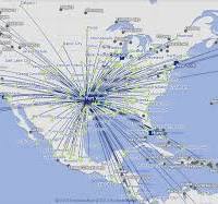 American Airlines route map - North America from Dallas/Fort ...