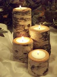Rustic Candle Holder Set Of 4 Wedding Decor Birch Tealight Candle Holder Rustic Candles Rustic Candle Holders Candle Holders Wedding