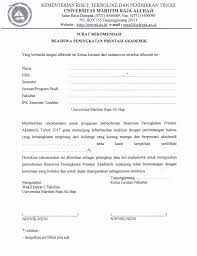 Banyak sekali aktivitas yang membutuhkan surat rekomendasi, seperti melamar pekerjaan, mengajukan beasiswa, atau mengikuti sebuah kegiatan. Beasiswa Ppa Tahun Anggaran 2017 Fakultas Keguruan Dan Ilmu Pendidikan Universitas Maritim Raja Ali Haji