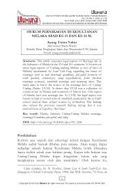Pdf Hukum Pernikahan Di Kesultanan Melaka Abad Ke 15 Dan Ke 16 M