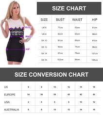 sizecharts can have sizes in based on uk and us sizes