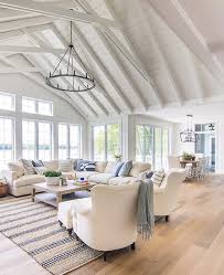 Blending modern aesthetic with industrial chic design, this contemporary chandelier offers a retro flair in any indoor setting. 26 Beautiful Vaulted Ceiling Living Rooms Decor Home Ideas