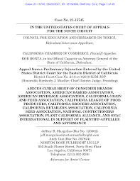 Case No. 21-15745 IN THE UNITED STATES COURT OF APPEALS FOR THE NINTH  CIRCUIT COUNCIL FOR EDUCATION AND RESEARCH ON TOXICS, Defe