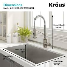 While this stainless steel single bowl undermount kitchen sink is efficient, it's finished off nicely with their cappro drain cover to give an attractive, smooth look by. Kraus Pax All In One Undermount Stainless Steel 31 In Single Bowl Kitchen Sink With Faucet In Stainless Steel Chrome Khu32 1610 53ssch The Home Depot Single Bowl Kitchen Sink Undermount Kitchen Sinks Diy Kitchen Remodel