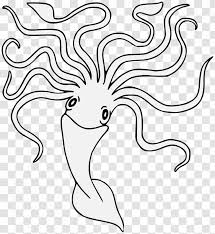 Kraken Squid Octopus Drawing Black And White Cartoon Ecommerce Transparent Png