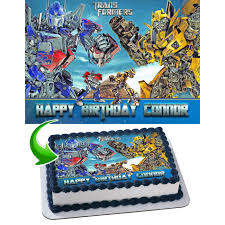 I made this cake is for you! Transformers Optimus Prime Bumblebee Edible Cake Topper