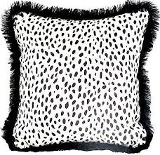 Black And White Accent Pillows Amazon Amazon Com Velvet Dalmatian Pillow Cover 18x18 Black Fringe Fur Piping Cushion Cover Animal Print Throw Couch Sh Pillows Pillow Covers Handcrafted Pillows