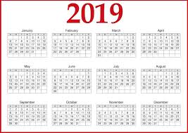 2019 Calendar Printable Canada Yearly Calendar Template Printable Yearly Calendar Calendar Template