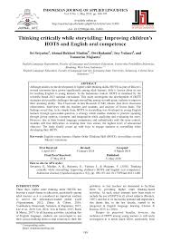 Cerita fabel bahasa inggris panjang dan artinya. Pdf Thinking Critically While Storytelling Improving Children S Hots And English Oral Competence