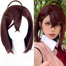 Amazon.com: Momo Ayase Cosplay Wig Short Straight Dark Brown Wig with Bangs  Anime DAN DA DAN Synthetic Fiber Hair Wigs for Women Girls Costumes Party  ...