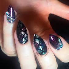 Mermaid Scale Stiletto Nails New Expression Nails Glossy and fading from one color to another—what more could you want?