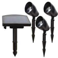 Solar Powered Black Outdoor Integrated Led 3000k Warm White Landscape Spot Light Kit Wit Solar Spot Lights Outdoor Solar Spot Lights Outdoor Landscape Lighting