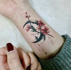 Small flowers on arm 3. Watercolor Tattoo Wrist