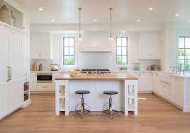 Shop our best selection of portable kitchen islands & carts to reflect your style and inspire your home. White Kitchen Island With Shelves And Butcher Block Top Transitional Kitchen