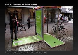 Guerilla kelimesinin, savasla ya da piyasanin rekabetci. Seb Bank Public Golf Outdoor Campaign Belowtheline Creative Guerillamarketing Guerilla Creative Advertising Guerrilla Advertising Guerilla Marketing