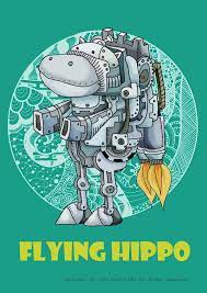 Flying Hippo Hippo Hippopotamus My Favorite Things