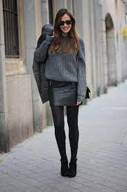Genuine camel black leather strapped ankle boots, size uk7, excellent condition. Shop This Look On Lookastic Https Lookastic Com Women Looks Coat Oversized Sweater Mini Skirt An Leather Skirt Outfit Miniskirt Outfits Winter Skirt Outfit