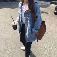 Bf Style Autumn And Winter Women Denim Jacket 2019 Vintage Harajuku Oversize Loose Female Jeans Coat Korea Preppy Coat Lastest Fashion And Style Girls trip, my… denim shirt outfits. bf style autumn and winter women denim