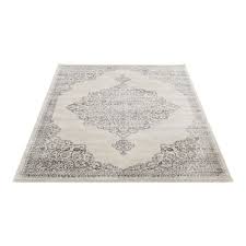Dieses design lässt den teppich zu einem absoluten hingucker in ihren eigenen vier wänden werden. Barock Teppich Kurzflor Creme Ornament Grau Style My3724