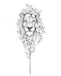 Maybe you would like to learn more about one of these? Traco Fino A Tatuagem No Estilo Fineline Blog Tattoo2me Lion Flower Tattoo Drawings Lion Tattoo