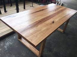 These Tables Sit Proudly On Locally Made Heavy Duty Matching Blackbutt Loop Legs At Custom House Timber Dining Table Handmade Dining Table Kitchen Table Wood
