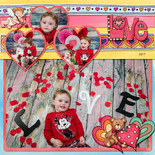 Use these valentine scrapbook paper designs for party hats, wrapping paper, gift tags, scrapbook projects, and all sorts of kids crafts! Lovey Dovey Doodads Digital Scrapbook Kit