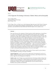 He rapes, beats and dehumanizes her to a point beyond return and then suddenly falls in love with her. Pdf A Novel Approach The Sociology Of Literature Children S Books And Social Inequality