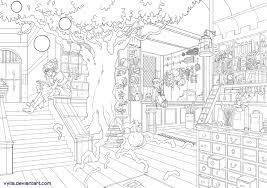 Once you find a printable coloring page you love, you want to make sure to use a set of colored pencils that you love. Lineart Magic Shop By Vylla On Deviantart Coloring Pages Coloring Pictures Colouring Art Therapy