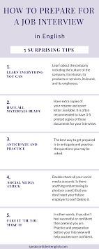6 Surprising Tips To Prepare For A Job Interview In English Job Interview Job Interview Tips Job Interview Questions