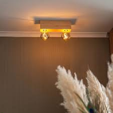 Maybe you would like to learn more about one of these? Rural Ceiling Spotlight Wood 2 Light Bloc Lampandlight