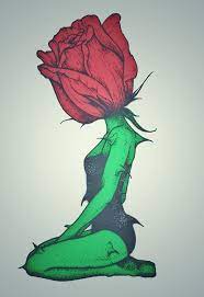 Thorny design elements of rose lines, birds, a claw, a color splash and drops in grey scale with red accentuation. Art Rose With Thorns Drawing Rosegirl Rose Thorns Rose Drawing Roses Drawing