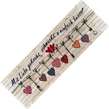 Außerdem kannst du mit einem textilen bodenbelag den individuellen stil deiner küche unterstreichen: Teppich Laufer Waschbar Rutschfest Design Mit Liebe Schmeckts 50x150 Sauberlaufzone Fur Kuche Flur Schmutzfangmatte Als Dekoartikel Kuchendeko Kuchentepp Kuchenteppich Teppich Teppichlaufer