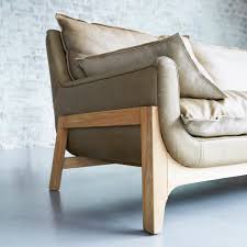 Sofagarnitur 2 sitzer sofa couch polster leder garnitur neu sofort lieferbar. Sofa 2 Sitzer Woodnest Aus Massivem Eichenholz Und Leder Cheyenne Sessel Sofa Tikamoon