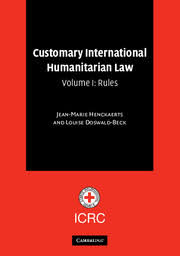 Customary International Humanitarian Law Volume 1 Humanitarian Law Cambridge University Press