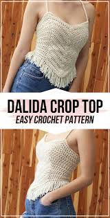 Crochet Clothes Crochet Dalida Crop Top Pattern In 2020 Crop Top Pattern Crochet Crop Top Pattern Crochet Tops Free Patterns
