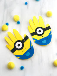 Add tip ask question comment download. Simple Handprint Minion Card Craft For Kids