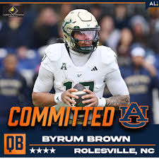 Auburn - Former USF quarterback Byrum Brown has committed to transfer to Auburn! Read more about what he brings to the Tigers: https://www.al.com/auburnfootball/2026/01/what-does-former-usf-qb-byrum- brown-bring-to-auburn.html | Facebook